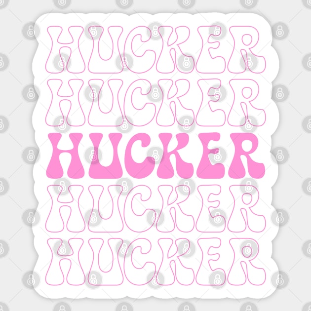 Hucker Retro Repeat Pink Sticker by Hucker Apparel